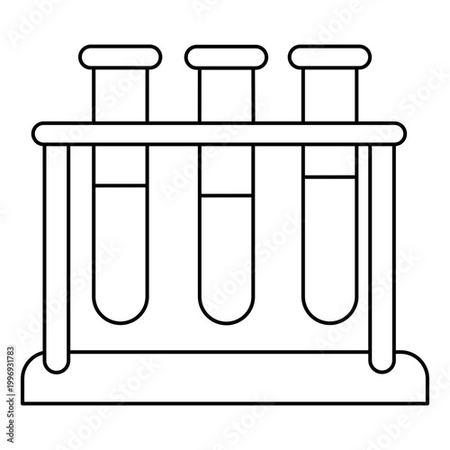 Outline test tubes rack