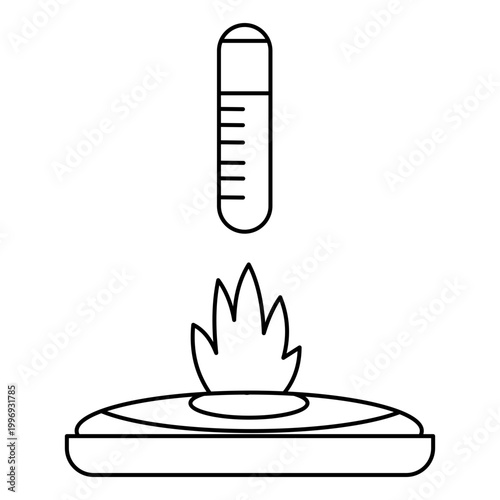 Outline bunsen burner icon