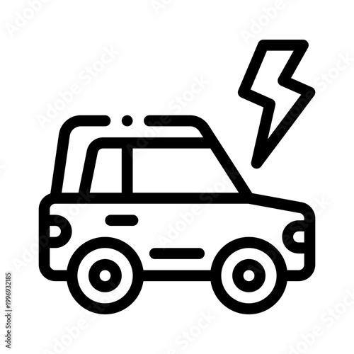 electric car line icon