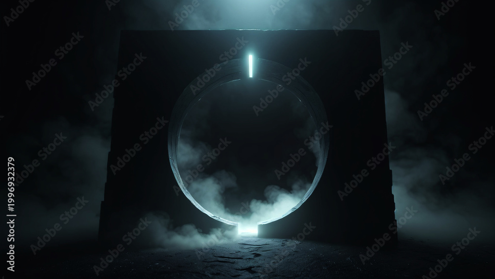 Fototapeta premium Dark Portal Structure With Light In The Center