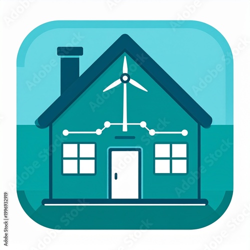 Eco-Friendly Abode: A vibrant illustration showcasing a sustainable home powered by renewable energy, symbolizing a commitment to a green future and responsible living.
