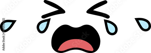 Cartoon Face Emoji Expressions  Funny Character Icon. Isolated Vector Ilustration