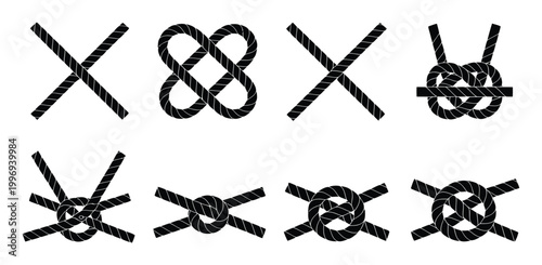 Knot Vector Illustration with Various Interconnected Line Patterns