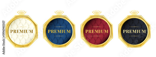 Premium Gold Badge Set with Luxury Pattern - Four Color Variations