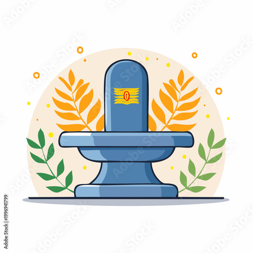 Shiva Lingam with Floral Decorations