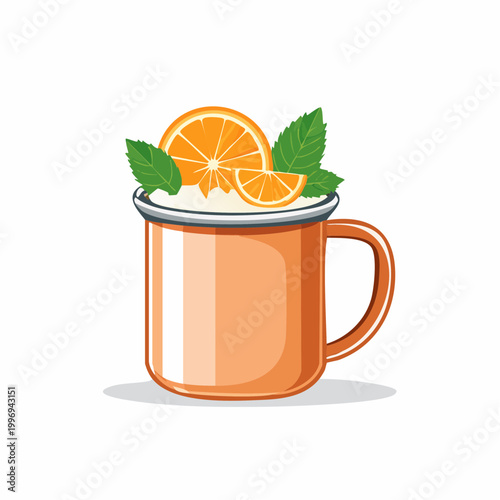 Orange and Mint Drink in a Mug