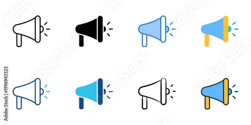 Advertising icons set multiple style collection. Editable stroke 
