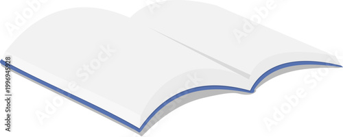 Opened book in white and blue cover