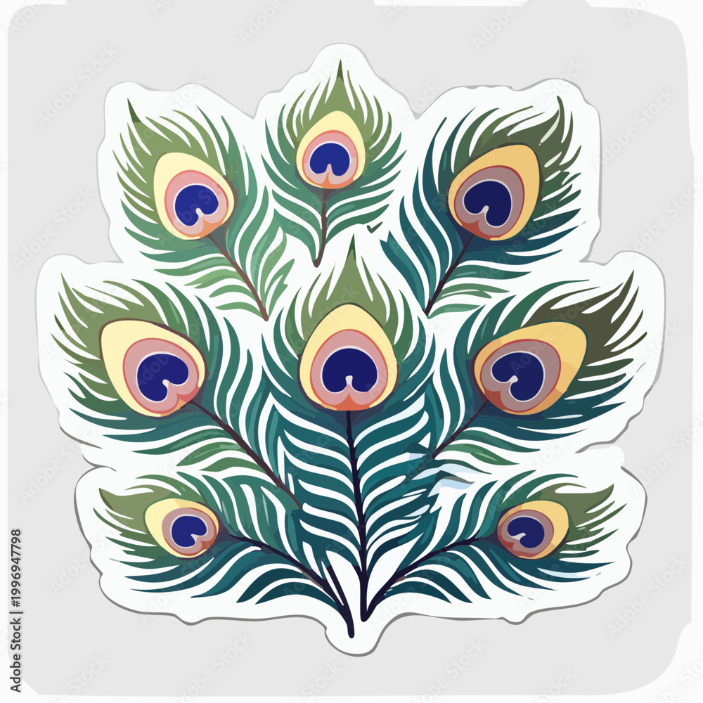 Fototapeta Peacock Feathers Illustration