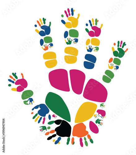Colorful Handprint A Symbol of Unity and Diversity