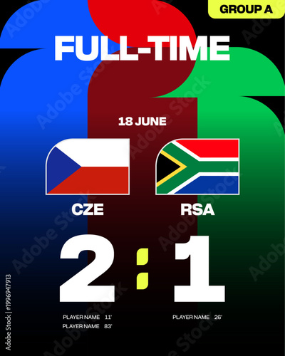 Modern Football 2026 Tournament Match Announcement for Group A Competition Czech Republic vs. South Africa