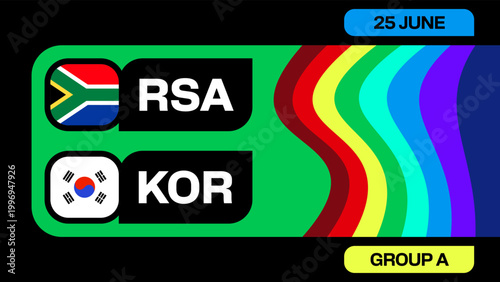 South Africa versus South Korea Football Match Schedule Announcement for 2026 Group Stage Tournament with Dynamic Design