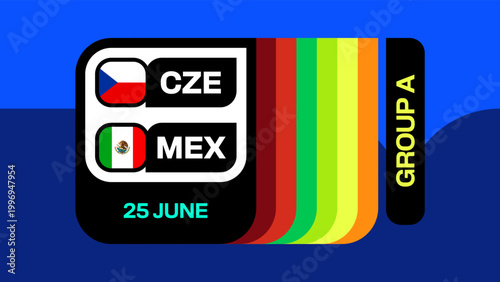 Dynamic Football 2026 Tournament Match Announcement Featuring Czech Republic vs Mexico for Group A Stage Excitement