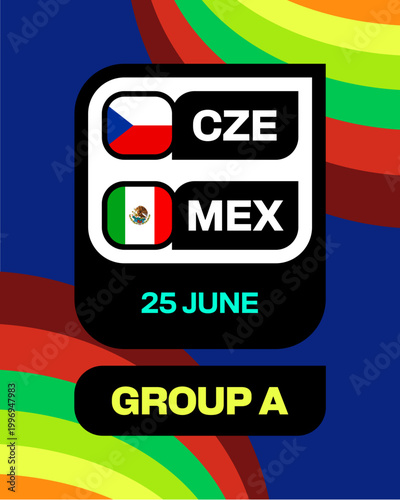 Dynamic Football 2026 Tournament Match Announcement Featuring Czech Republic vs Mexico for Group A Stage Excitement