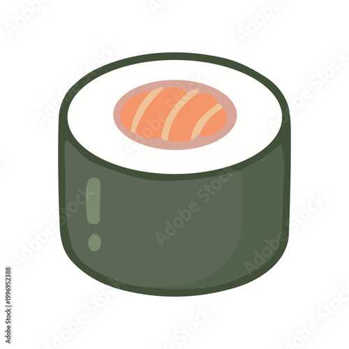 Delicious Salmon Sushi Roll Closeup.