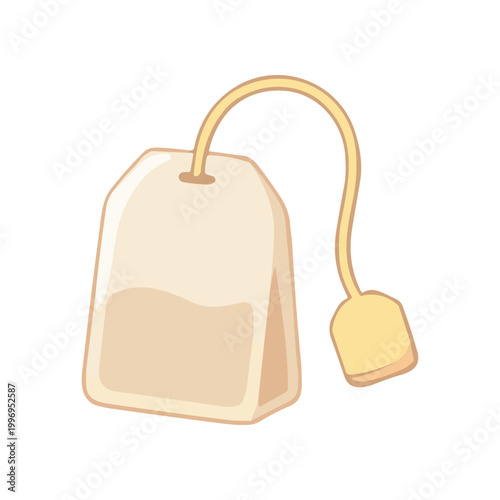 Tea bag with string and tag.
