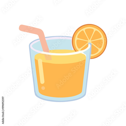 Fresh Orange Juice in Glass.