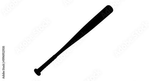 baseball bat silhouette on white background high quality