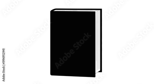 black book with white pages isolated on white background
