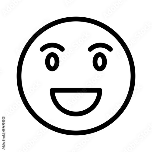 happy face line icon