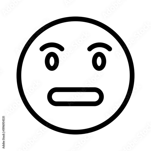 neutral face line icon