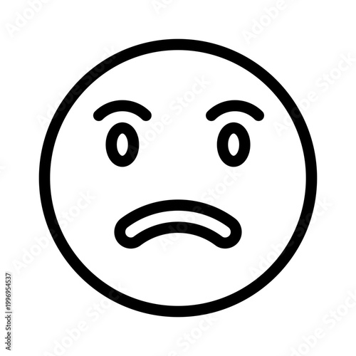 sad face line icon