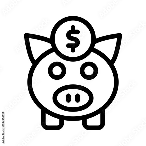 piggy bank line icon