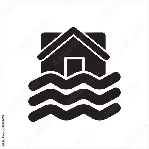 Flood vector silhouette