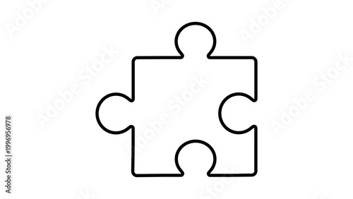 Tableau sur toile Minimalist Jigsaw Puzzle Piece Vector Icon with Editable Stroke