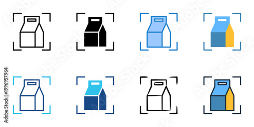 Packaging design icons set multiple style collection. Editable stroke 
