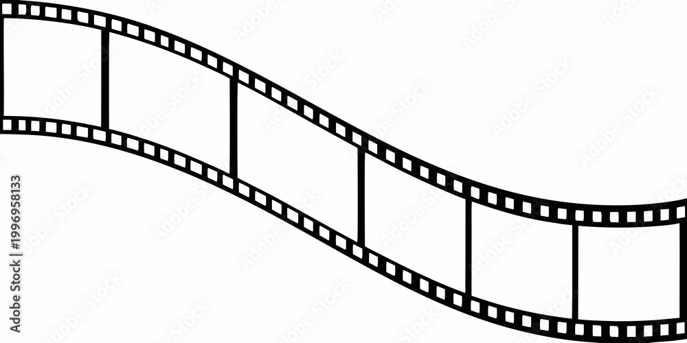 Fototapeta premium A black and white illustration of a classic film strip ribbon