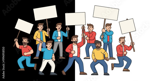 A group of people holding protest signs.