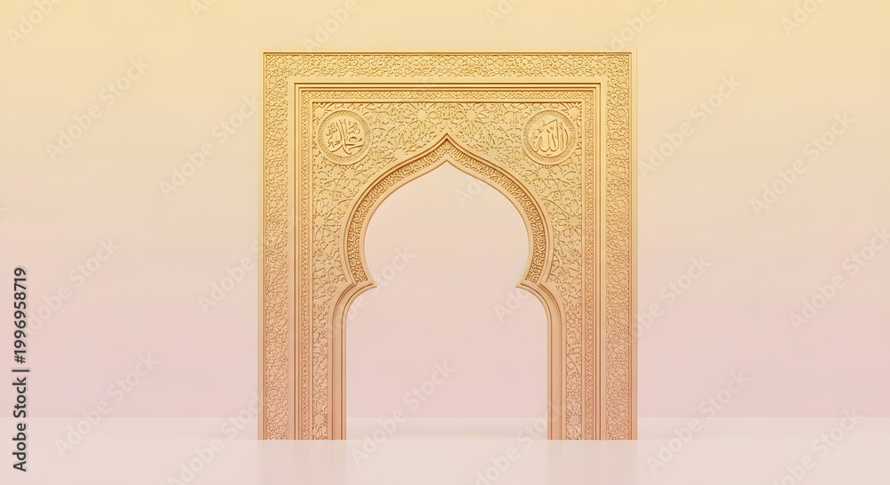 Fototapeta premium Intricate moorish archway a detailed view of islamic architecture and design