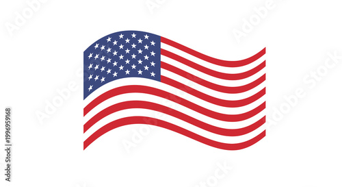 Illustration of the United States flag waving, a symbol of American patriotism and national identity