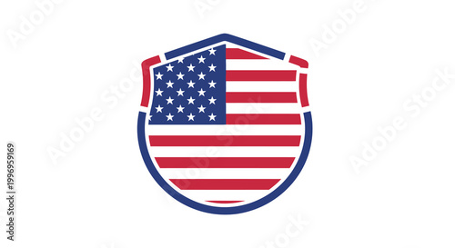 American flag shield emblem representing national pride and patriotic symbolism