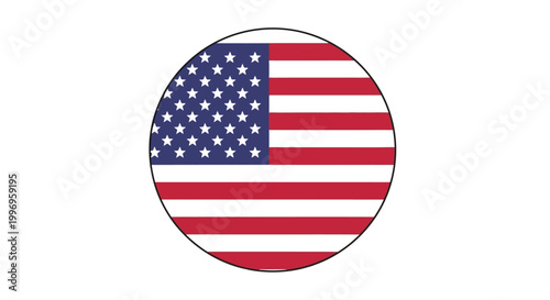 United States of America flag icon in a circle representing patriotism and national pride