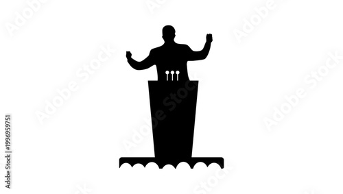 bladder examination, black isolated silhouette