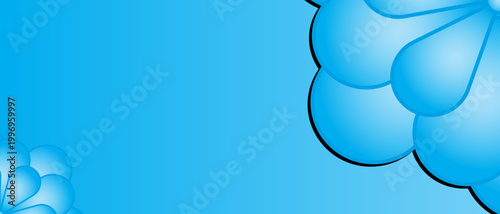 Banner or social media background with a special part of the Manjella design on a sky blue shadow background