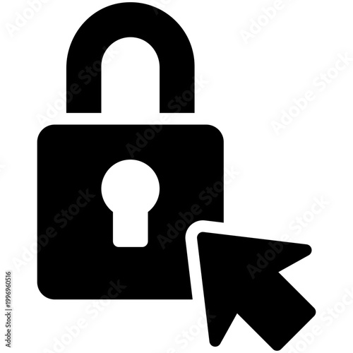 padlock with cursor filled icon
