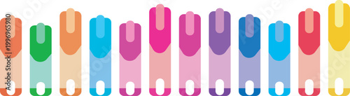 Vibrant colorful highlighter markers