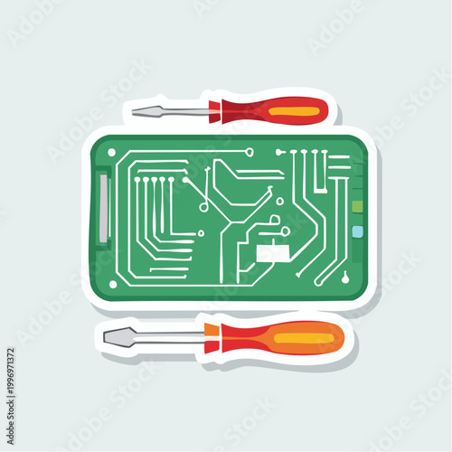 Circuit Board and Screwdrivers