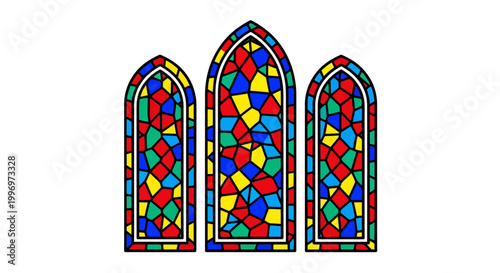 Colorful Stained Glass Window Panels.