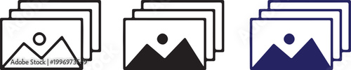 Fotografía galley picture black bule icon set vector illustration design collection
