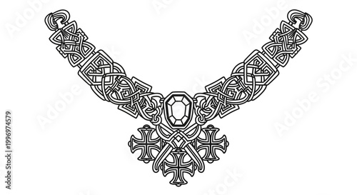 Intricate Celtic knotwork silver necklace pendant.