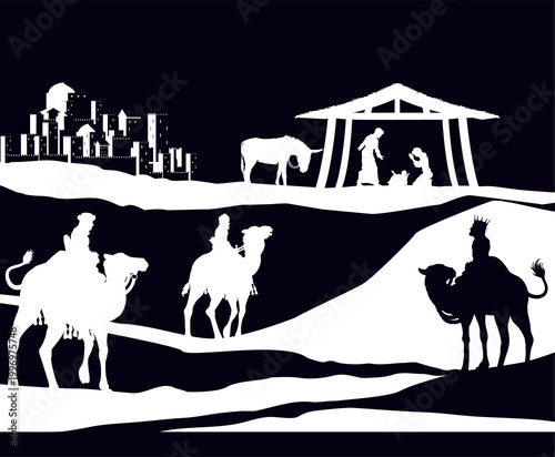 A Christmas nativity scene ...
