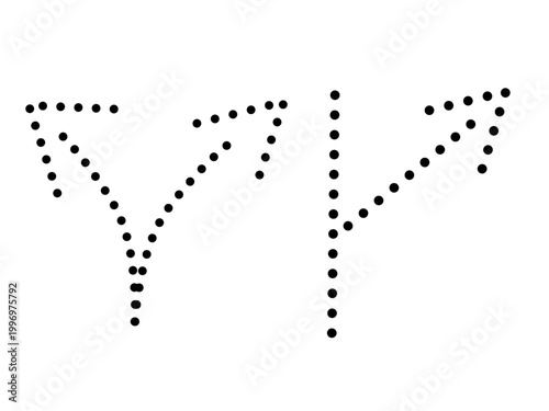 Double set of hand-drawn arrows with dotted lines. Various types of black arrows pointing in all directions.