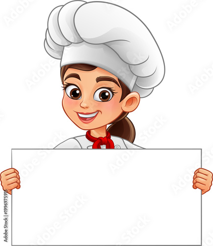 Happy woman chef in traditi...