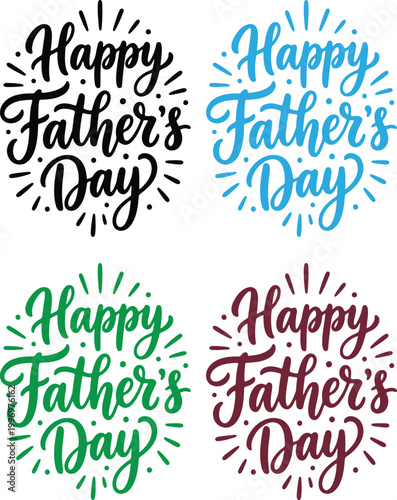 Happy fathers day colorful typography