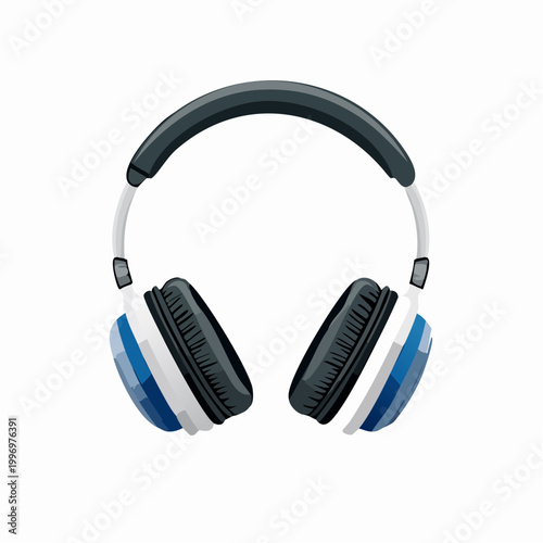 Modern Headphones with Blue and White Accents