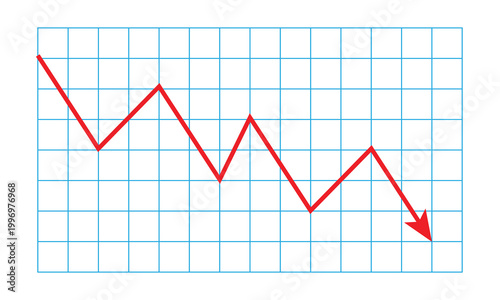 Stock icon on white background. flat style. financial market crash icon for your web site design, logo, app, UI . graph chart downtrend symbol. chart going down sign. vector Illustration . EPS 10 .